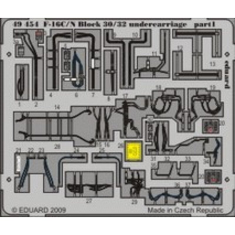train d'atterrissage de Lockheed Martin F-16C/N block 30/32 - pièces pré-peintes en couleur (destiné à être utilisé pour être ut