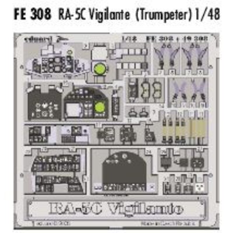 North American RA-5C Vigilante - pièces pré-peintes en couleur (pour maquettes Trumpeter) Ce coffret Zoom est une version simpli