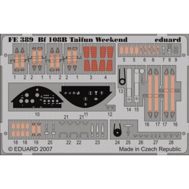 Messerschmitt Bf 108B Taifun - pièces pré-peintes en couleur (pour maquettes Eduard) Ce coffret Zoom est une version simplifiée 