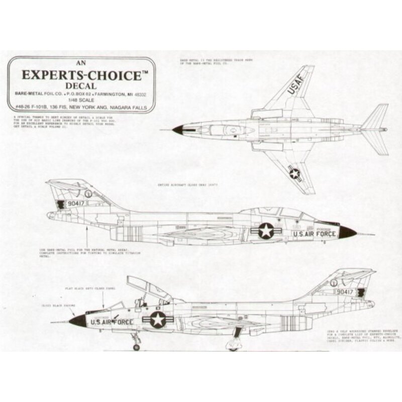 Décal McDonnell F-101B 136 FIS New York ANG Niagra Falls