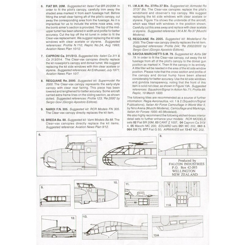 Chasseurs italiens II. Macchi C.202 (pour maquettes Hasegawa) le Fiat G.50 (pour maquettes Airfix) Macchi C.202 RCR Macc Macchi 