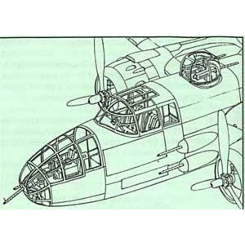 Verrière de North American B-25J (pour maquettes Hasegawa) 