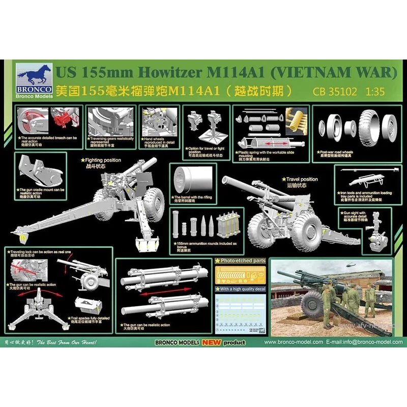 US 155mm Howitzer M114A1 (guerre du Vietnam)