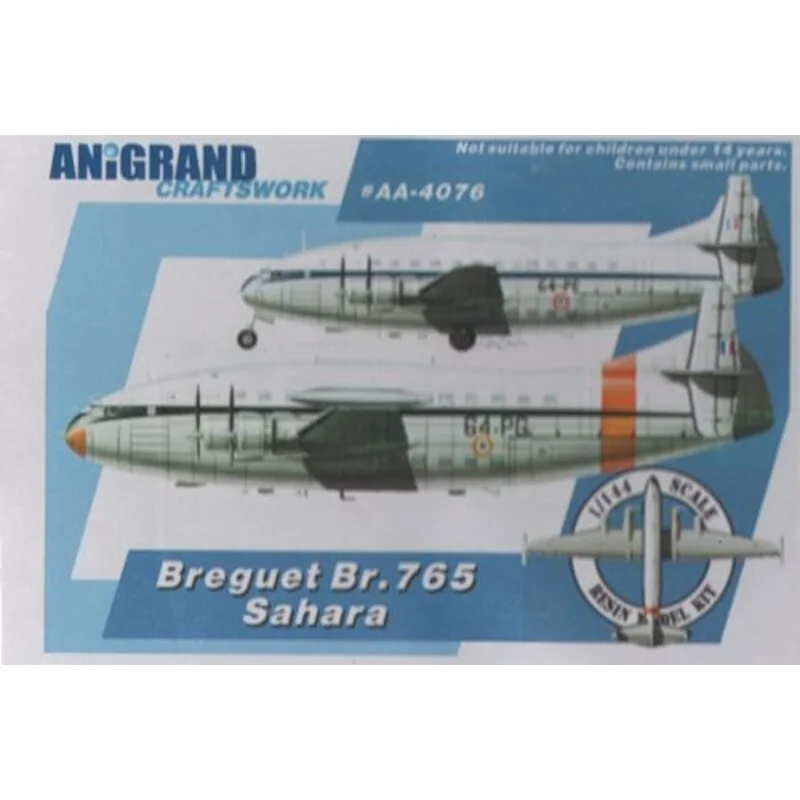 Bregeut Br.765 Sahara. Military freighter version of Deux-Ponts. Inclut bonus kits of the Mirage G8-01 / Sub-Ouest SO.4000 / Led