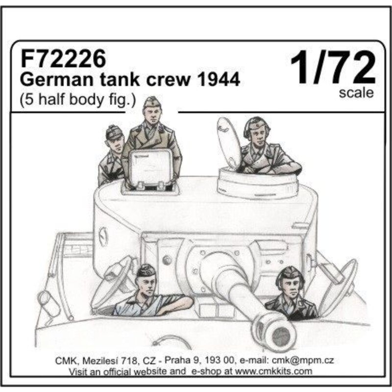 German 1944 tank crew x 5 figurines avec buste seul