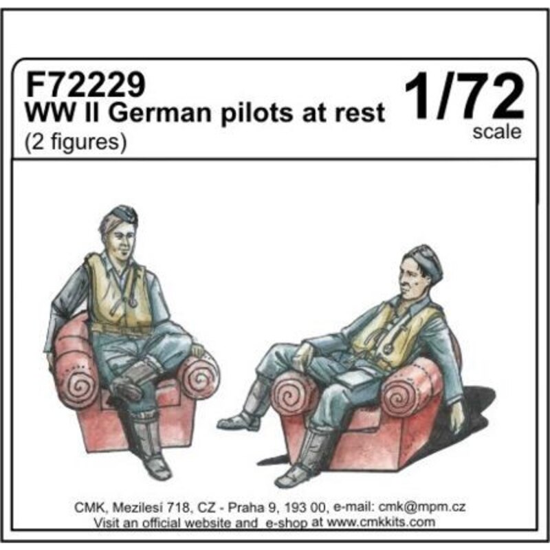 WWII German pilotes au repos (2 fig) 