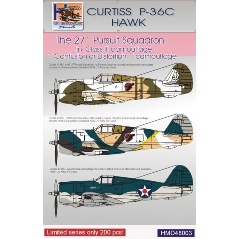 Décal Curtiss P-36C Hawk. USAAF Pt.1 (27th Pursuit Sqn) 