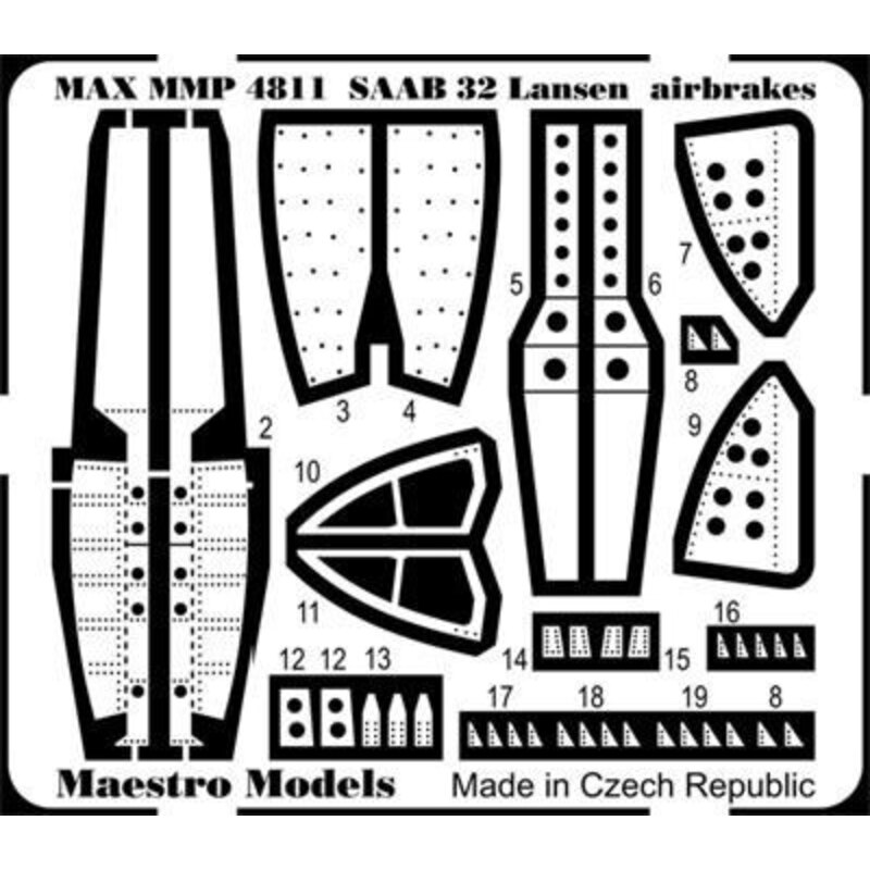 Saab 32 Lansen aérofrein set (conçu pour les maquettes Tarangus) 