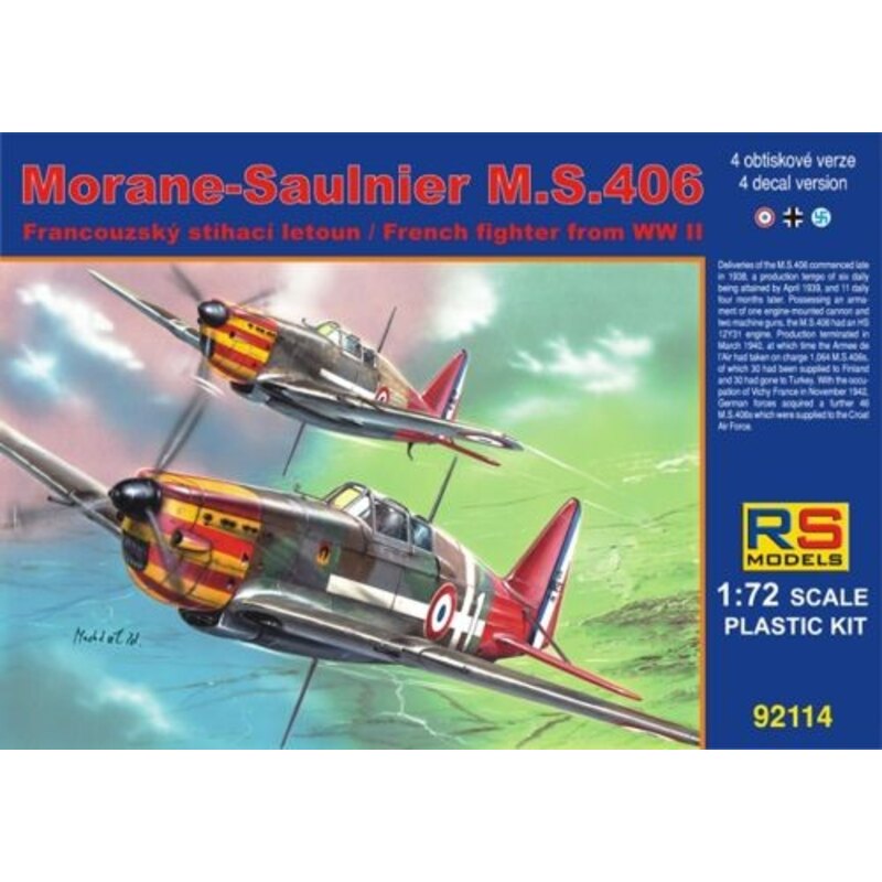 Morane-Saulnier MS.406 4 variantes de décals pour Vichy, Luftwaffe, Finlande