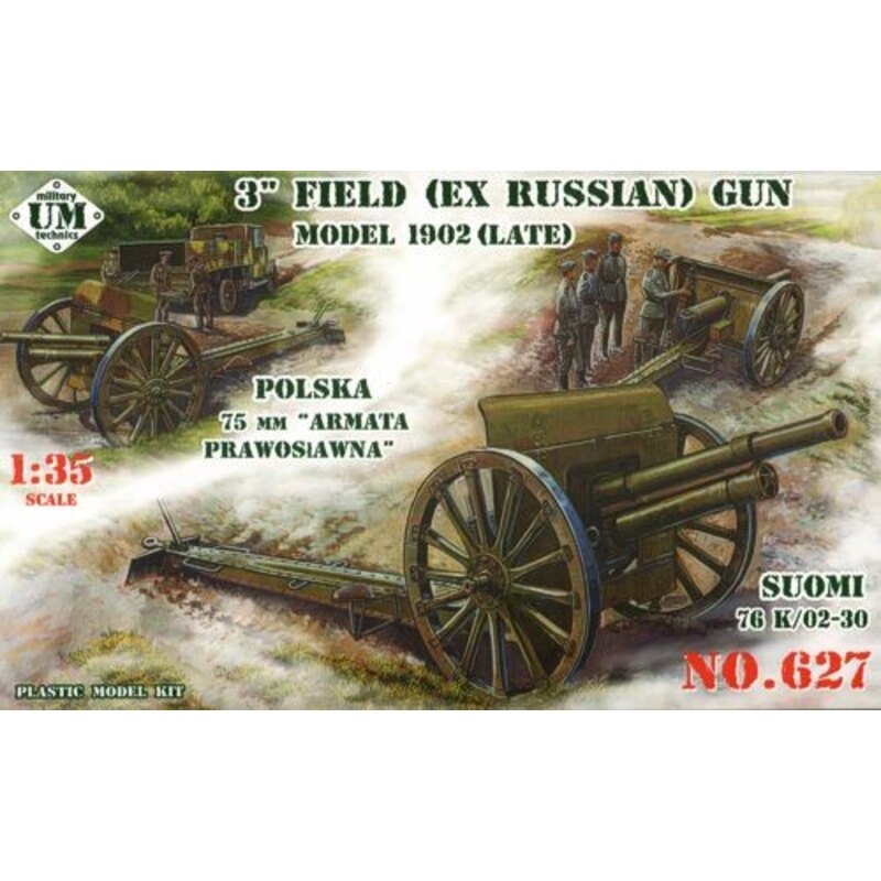 3 field (ex Russe) gun, model 1902 late - Polish 75mm gun prawoslawna, Suomi 76K/02-30