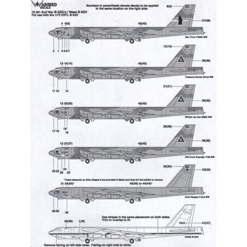 Décal Gulf War Boeing B-52 Stratofortress avec nose Art et NASA B-52