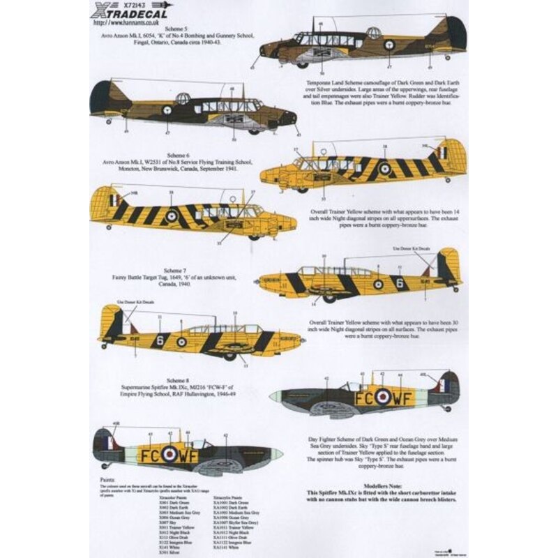 Décal Commonwealth Trainers (8) Airspeed Oxford (3) 3583 ex BG365 24 Air School, Standard Beam Approach Flight, Nigel, Gauteng, 