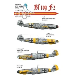 Décal Messerschmitt Bf 109F-2 '&lt;&lt;' Hptm. Dietrich Hrabak, II./JG 54 'Yellow 7' Uffz. D&Atilde;&para;llefeld 9./JG 54 '&lt;