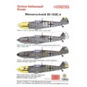 Décal Messerschmitt Bf 109E-4 (4) White 13 3/JG 51 Oblt Walter Oesau yellow nose 8/1940; Black &lt; Stab II/JG 3 Oblt Franz von 