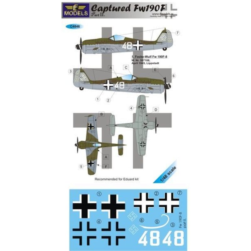 Décal Captured Fw 190F Part II (designed to be used with Eduard kits) 