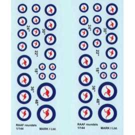  Décal RAAF roundels, 2 sets diameter: 18; 22; 24; 30; 36; 48˝