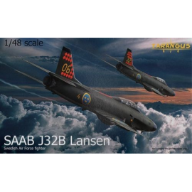 Saab J-32B Lansen. This kit has a completely new fuselage, new resin pot d'échappement et new siège éjectable s. The box art is 