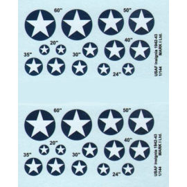  Décal USAF Insignia, 1942-43, 2 sets diameter: 20; 24; 30; 35; 40; 50; 60˝