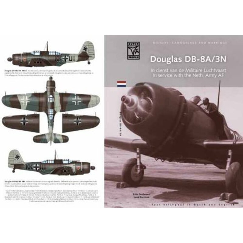 Livre Douglas DB-8A/3N. In service with the Dutch ArmyAF. 62 pages with fc profiles of the 8A in Dutch and Luftwaffe service.