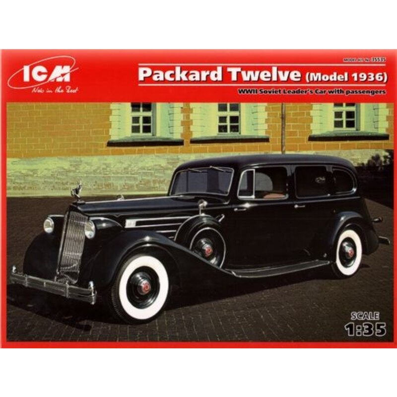 Maquette Packard Twelve (Modèle 1936) voiture de commandement soviétique avec passagers (4 figurines)
