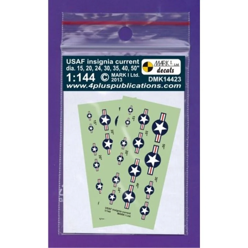 Décal U.S. Insignia current 2 sets 1/144 - 1 Mark K14423 Guide