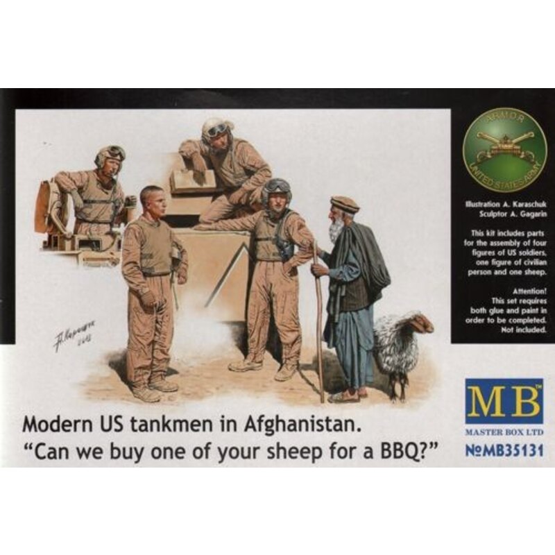 Figurine Modern US Tankmen in Afghanistan 'Sheep for the BBQ?'