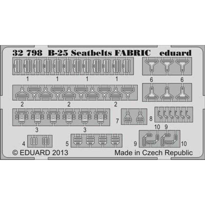 North - American B -25J Mitchell FABRICdesigned seatbelts to be used with Hong Kong Models kits