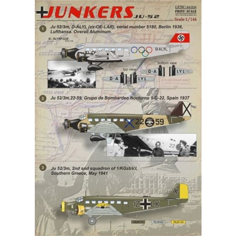 Décal Junkers Ju 52