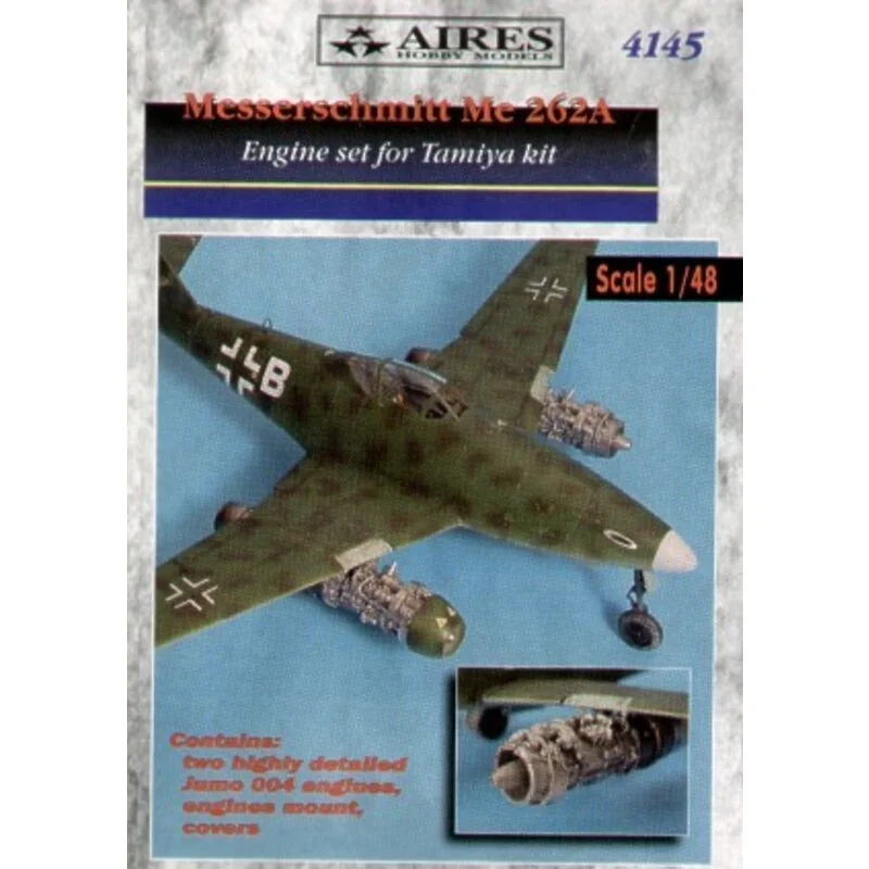 Messerschmitt Me 262 : moteur en détail (pour maquettes Tamiya). Contient deux réacteurs JUMO 004 finement détaillés 