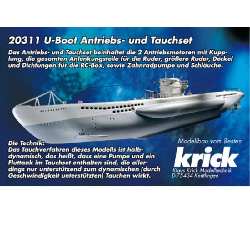 Bateau rc Krick Kit de motorisation U-BOOT de KRICK