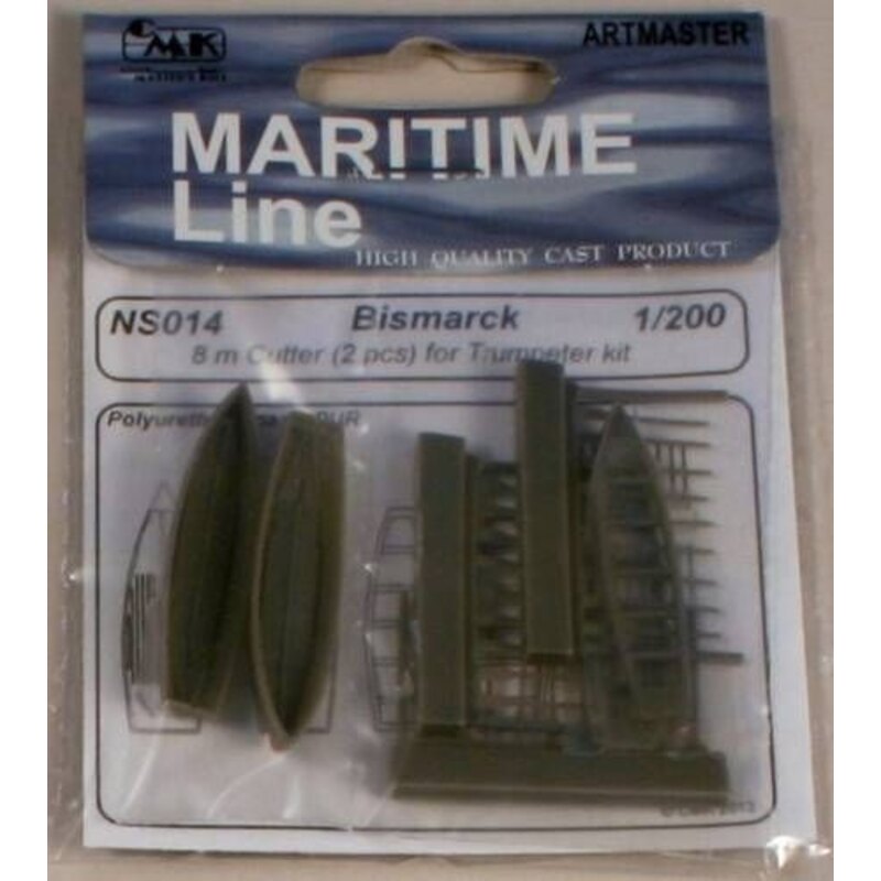 1941 Bismark Bismarck 8m Cutter ( 2 pcs) Highly detailed 8 m Cutters with paddles . (designed to be used with Trumpeter kits)