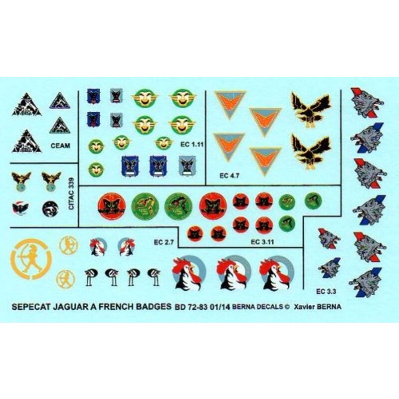 Décal Buttons for French Sepecat Jaguar A - E Part 1