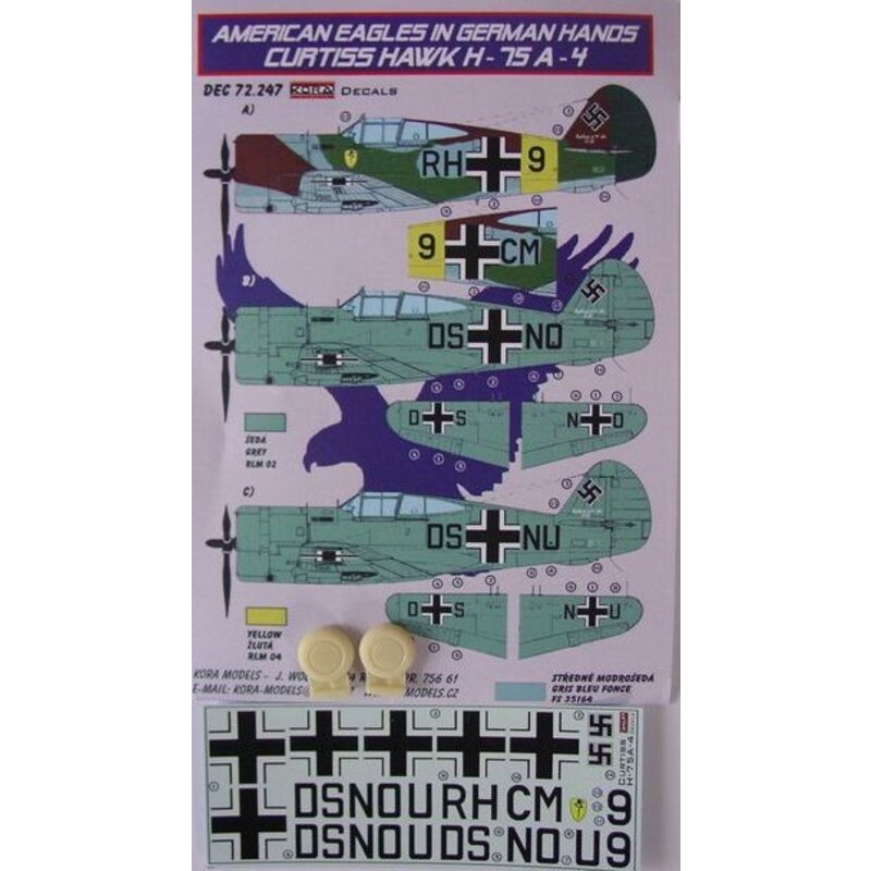 Décal American Eagles in German Hands Curtiss Hawk H -75 A- 4Luftwaffe