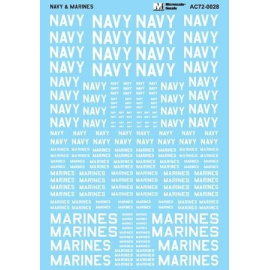  Décal White -Navy And Marines Assorted Size words
