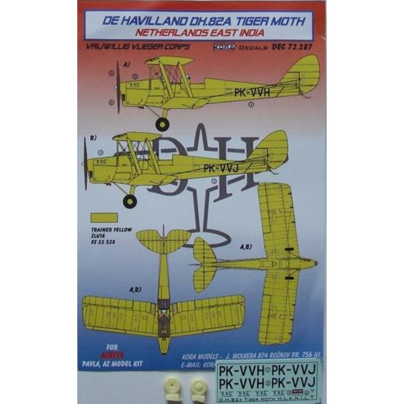 de Havilland DH.82A Tiger Moth Netherlands East India (designed to be used with Airfix, Pavla Models and AZ Model kits)