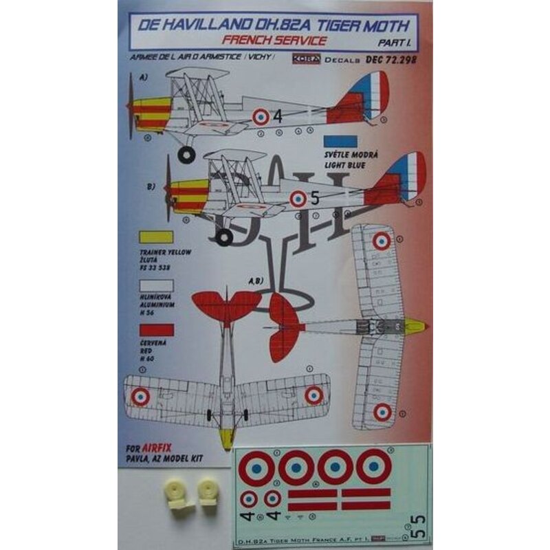 de Havilland DH.82A Tiger Moth French Service (designed to be used with Airfix, Pavla Models and AZ Model kits)