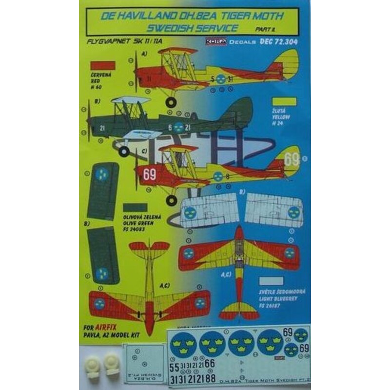 de Havilland DH.82A Tiger Moth Swedish Service part 2 (designed to be used with Airfix, Pavla Models and AZ Model kits)