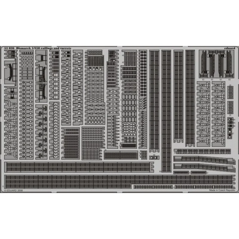 grilles et tourelles de Bismarck (pour maquettes Revell) 