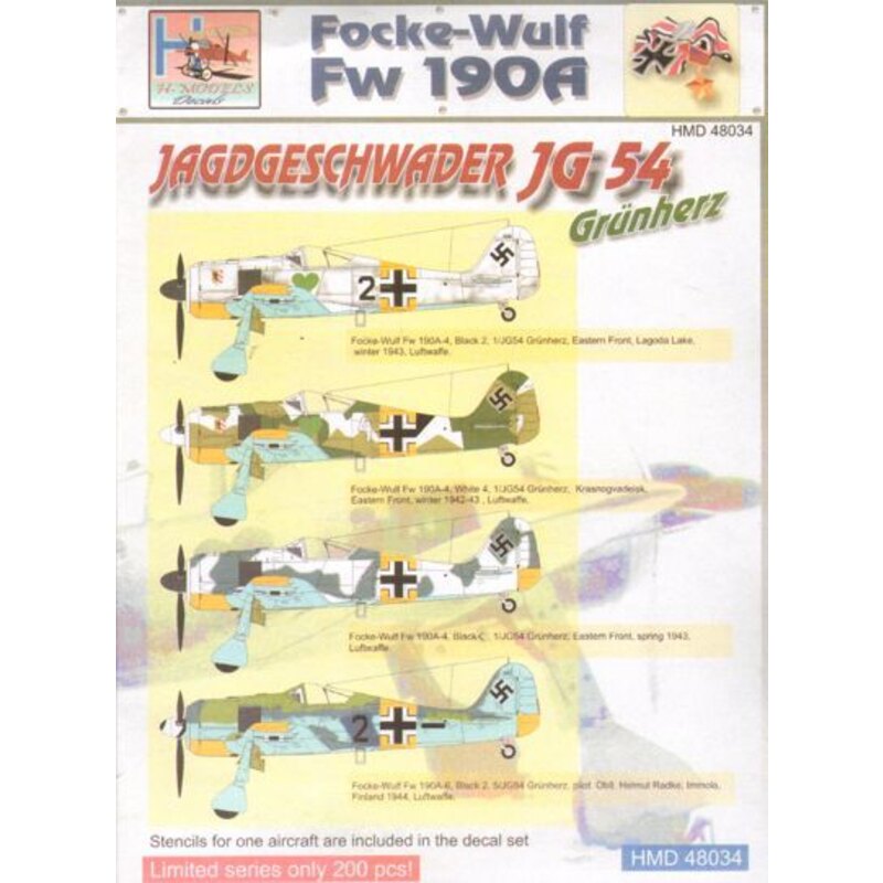 Décal Focke-Wulf Fw 190A JG 54 'Grünherz'