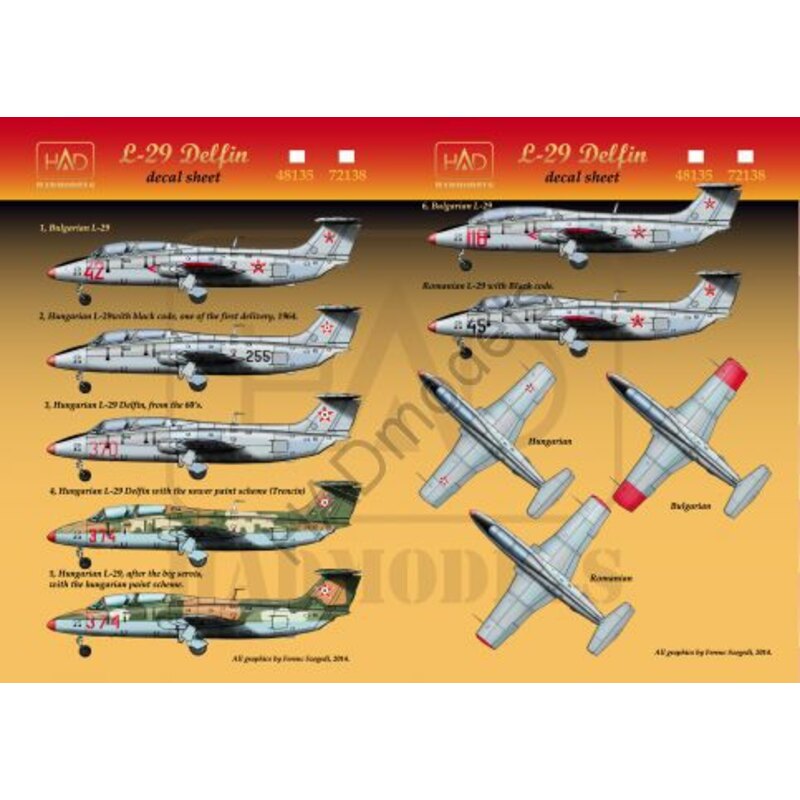 Décal L-29 (hongrois, bulgare, roumain)