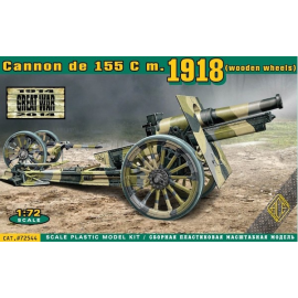 Maquette Cannon de 155 C m.1918 (roues en bois)