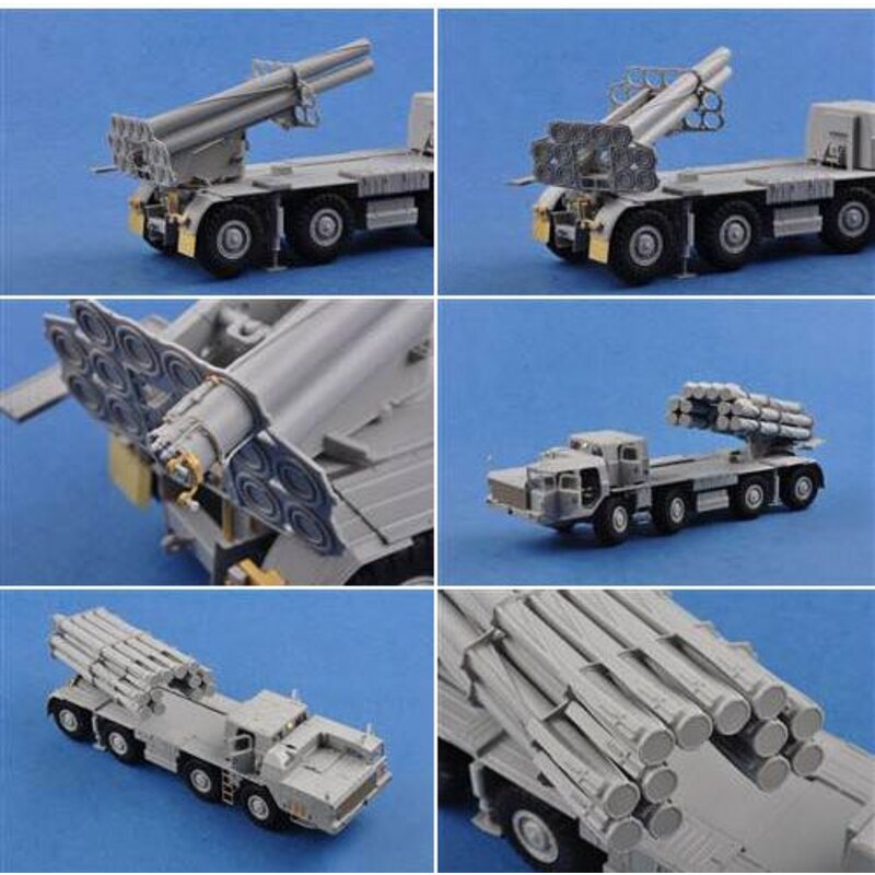 9K58 russe Smerch-M 'sur 9A52-2 Launch Vehicle RSZO / LMR (Rocket Multiple Launcher) Rocket launcher peut être ajusté en hauteur