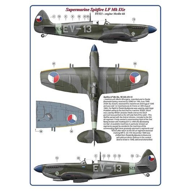 Décal 312 e Escadron de la RAF, la partie VI / 3 Version décalcomanie: Supermarine Spitfire LF LR Mk.Vc, AR614, DUoZ-2x + Spitfi