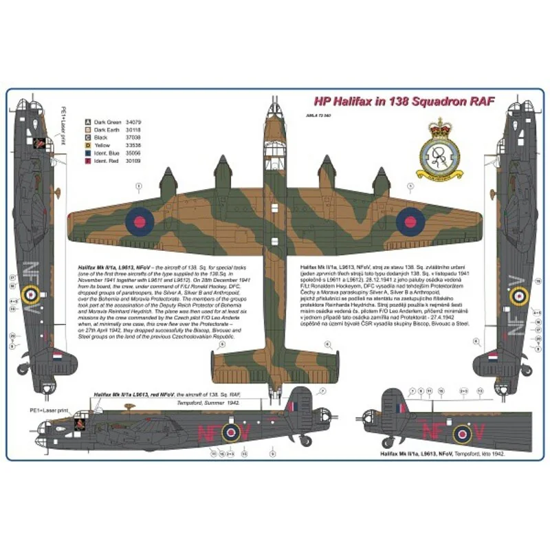 Décal Handley-page Halifax Mk.I / Mk.II dans 138 Squadron RAF