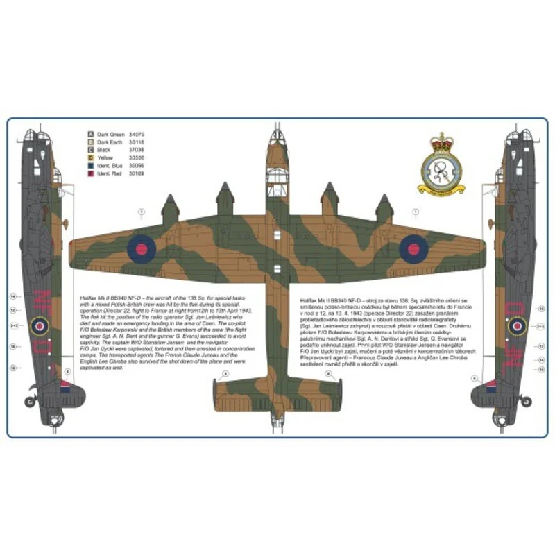 Décal Handley-page Halifax Mk.I / Mk.II dans 138 Squadron RAF