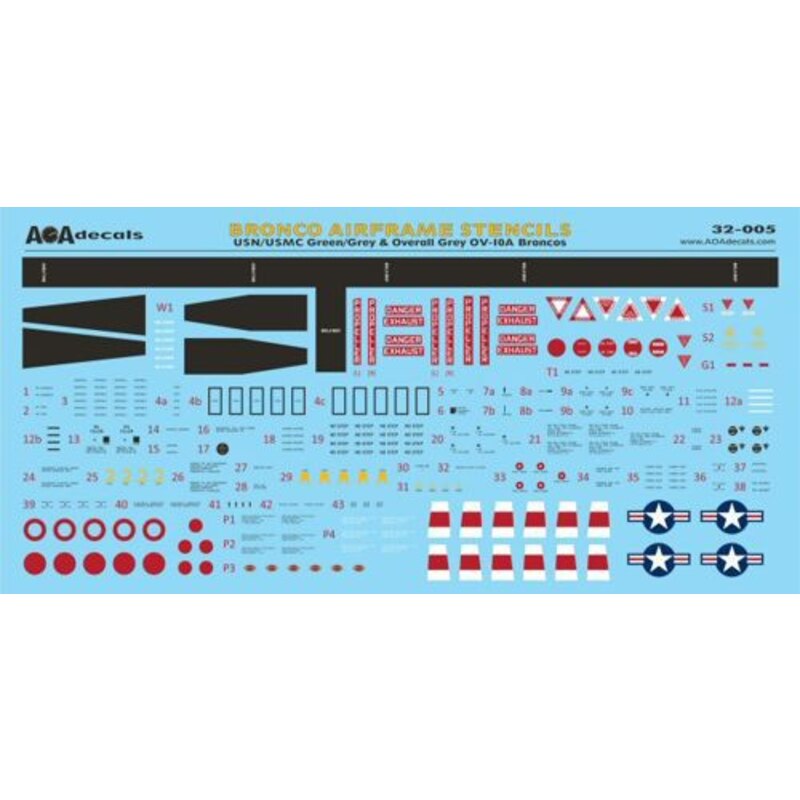 Décal Nord-américaine / Rockwell OV-10A Bronco Airframe Pochoirs - USN / USMC Vert / Gris & Overall Gris OV-10A Broncos [OV-10A 