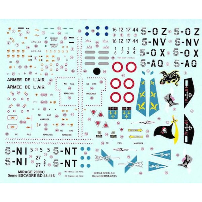 Décal Dassault Mirage 2000C 5eme Escadre