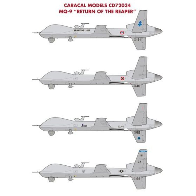 Décal MQ-9 Return of the Reaper Huit options de marquage pour le Reaper véhicule aérien sans pilote MQ-9, dont Royal Air Force f