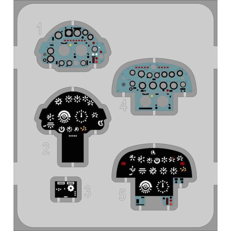 panneaux Folland Gnat T.1 Instrument (conçus pour être utilisés avec des kits Airfix) Un ensemble de tableaux de bord délicateme