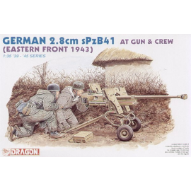 2.8cm allemand sPzB41 antichar fusil et 2 chiffres de l'équipage